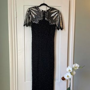Vintage beaded full length Laurence Kazar gown